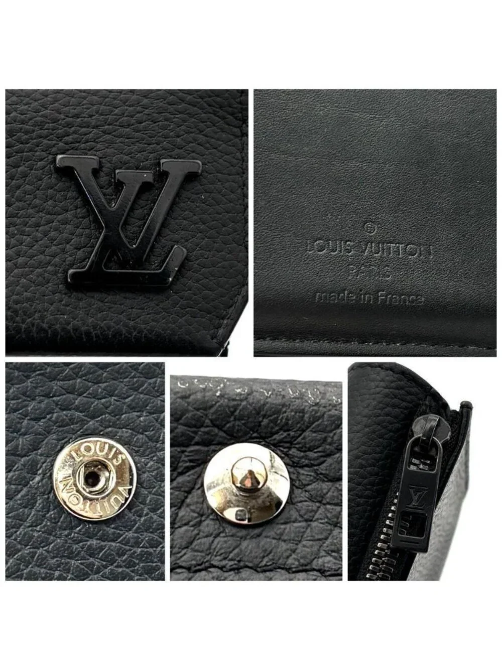 Louis Vuitton Wallet Black Portefeuille Pilot Aerogram
